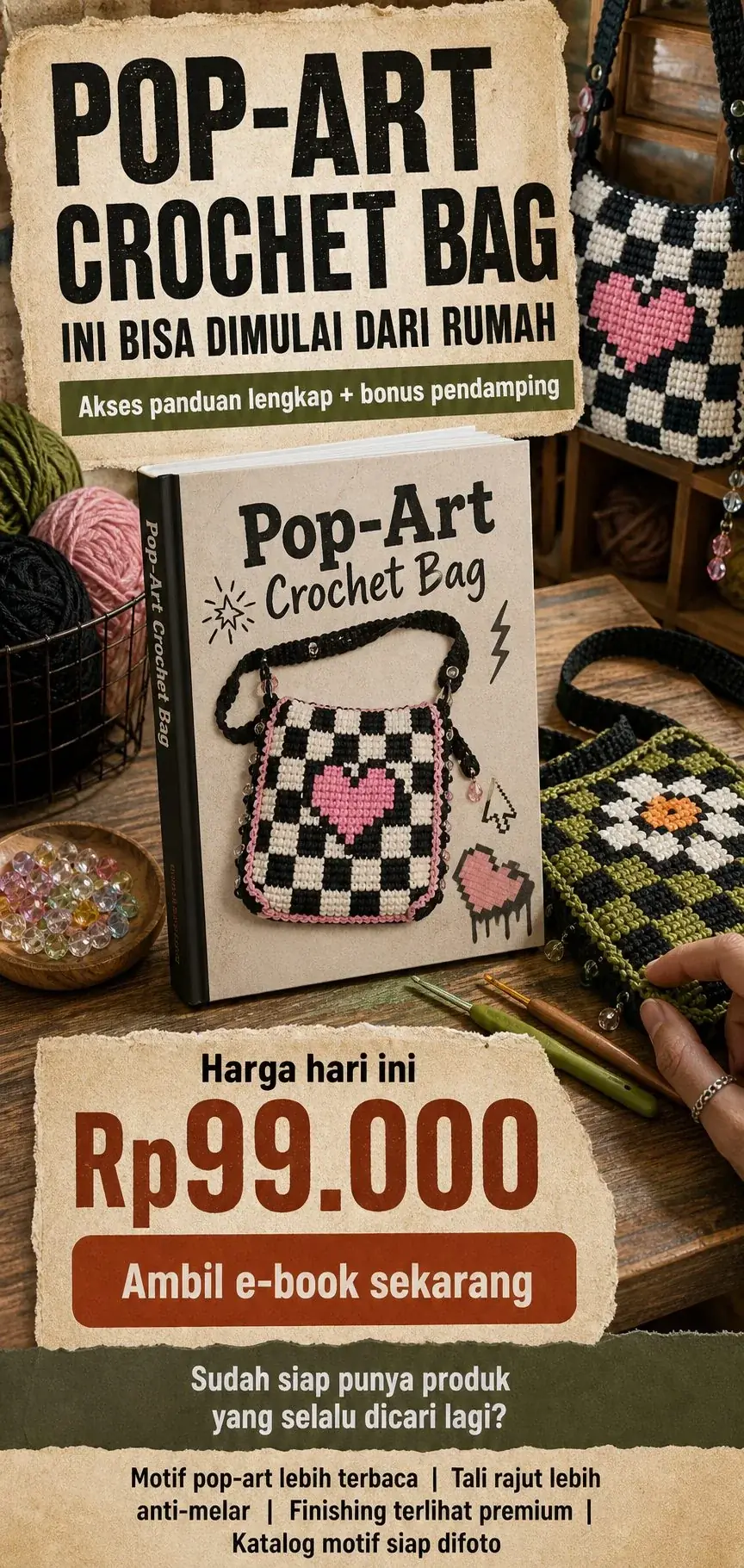 Pop-Art Crochet Bag section 8